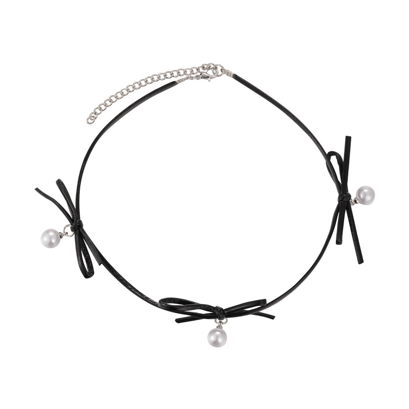 Шкіряний Намисто-чокер з Перлиною