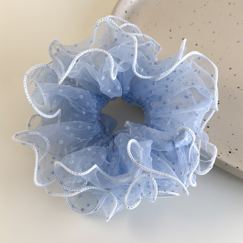 Siateczkowe Gumki do Włosów w Kropki z Falbankami