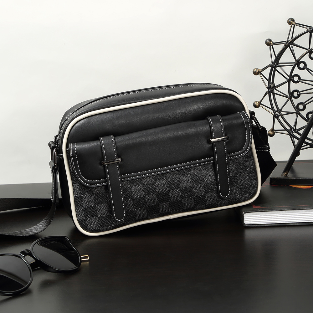 Heren Schoudertas met Ruitpatroon