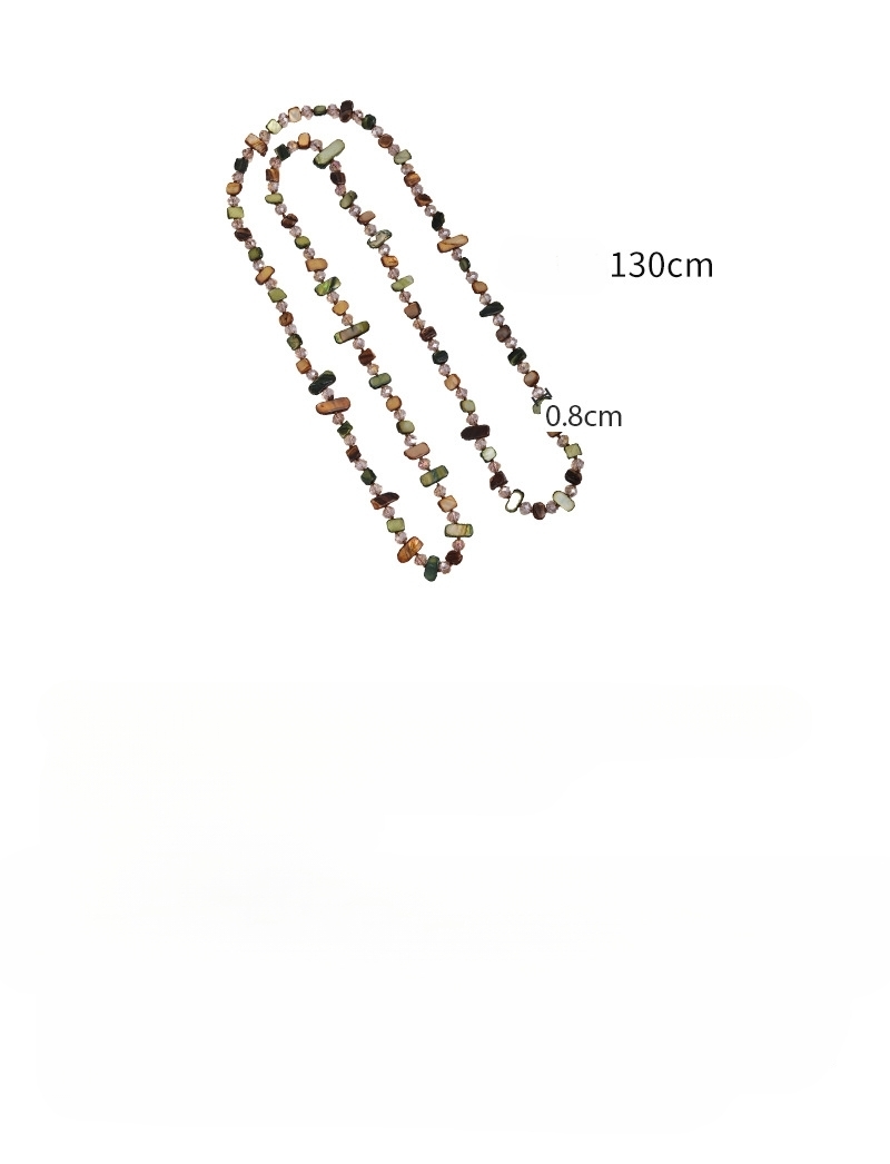 Богемне Зелене Намисто з Ракушкою