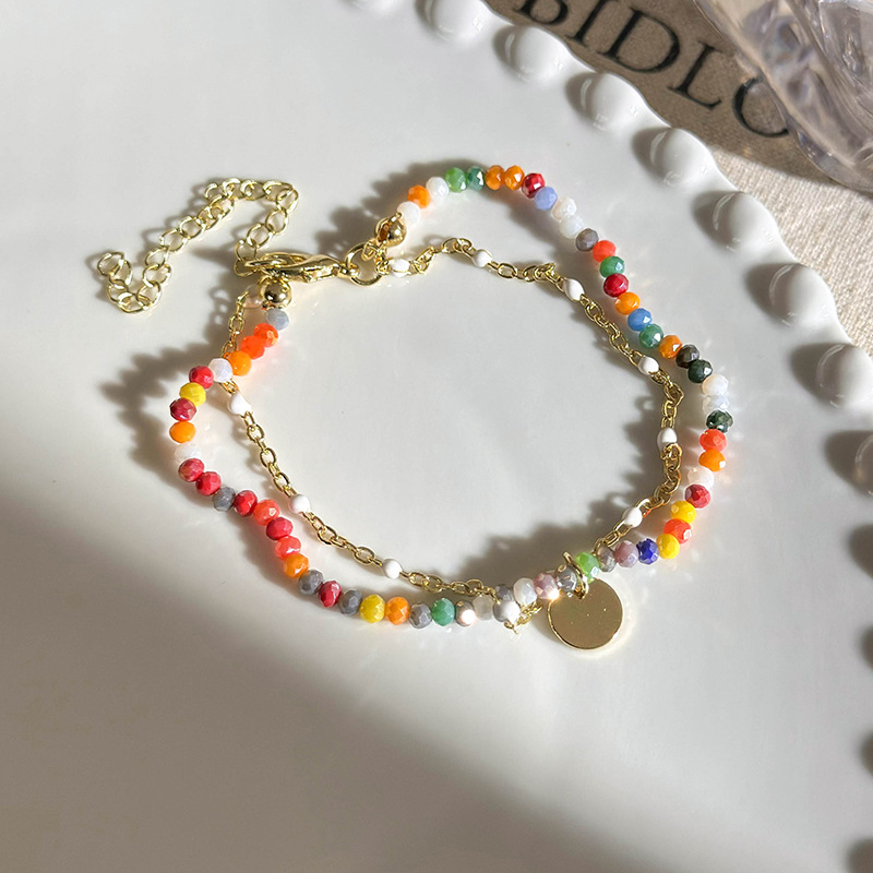 Διπλό στρώμα γυναικεία βραχιόλι με χάντρες