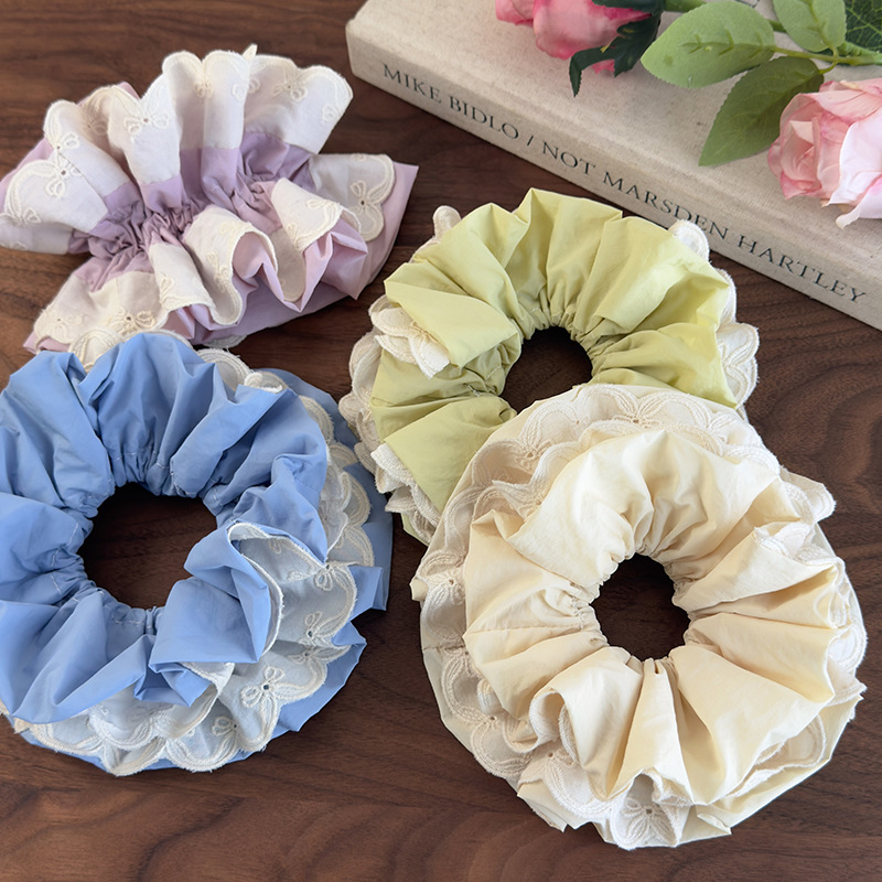 Scrunchies Διπλής Στρώσης Δαντέλα