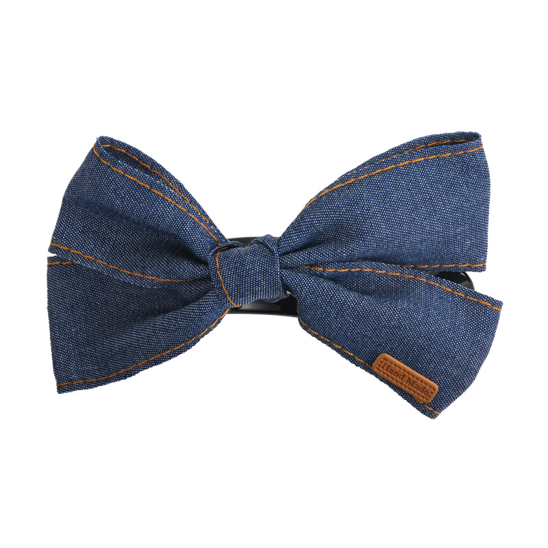 デニムボウリボンヘアクリップ