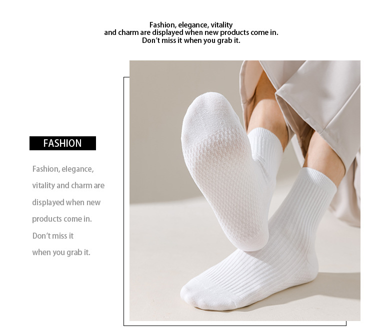 Meias Esportivas Cano Médio com Costura Dupla