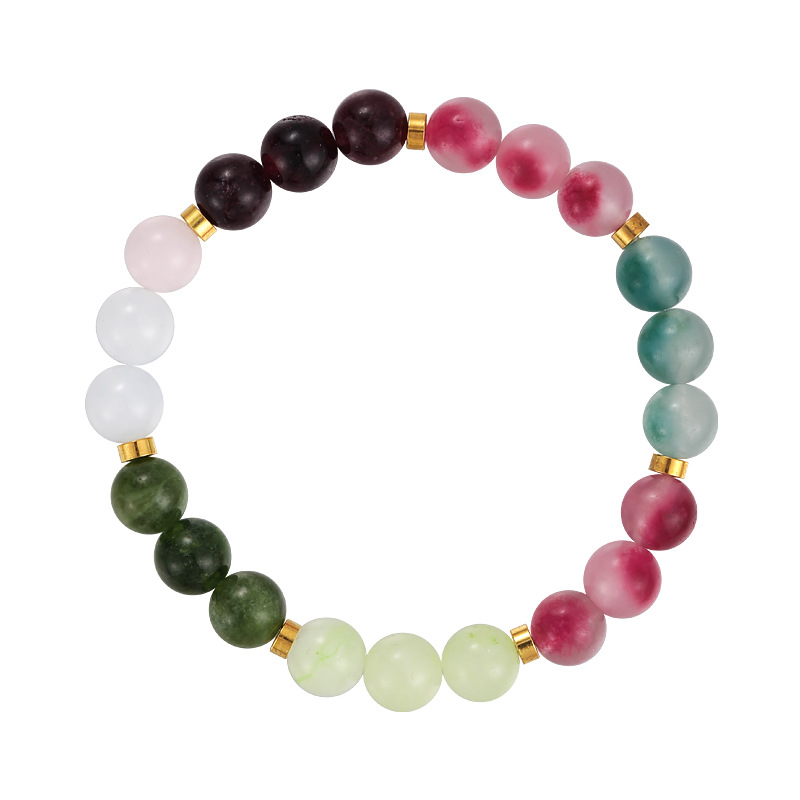 Geometrický náramek z přírodních kamenných korálků