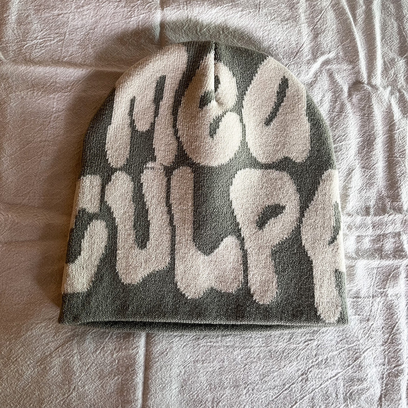 Jacquard Πλεκτό Κασκέτο με Εκτύπωση Αλφαβήτου