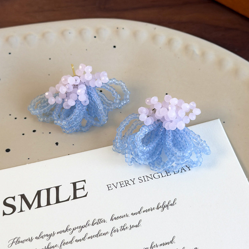 Matte Kristall Perlen Ohrringe