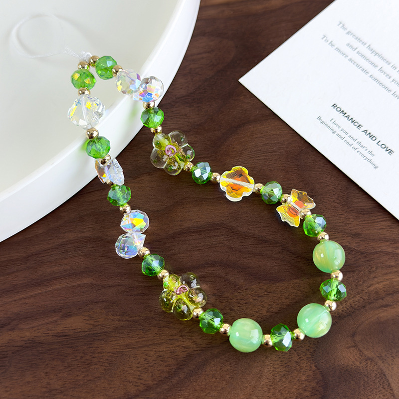 سلسلة هاتف من خرز الزجاج المتلألئ