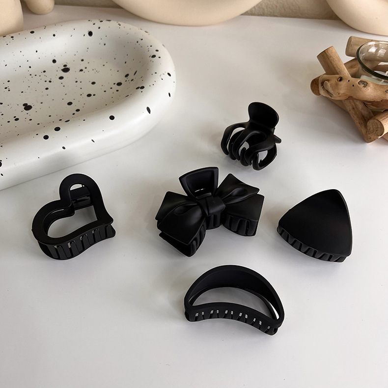 Agrafă Mare pentru Păr Negru Mat