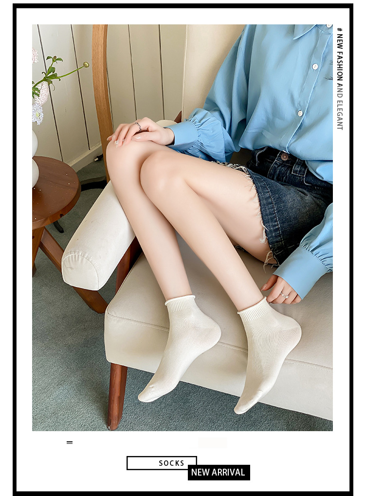 レディース通気性コットンノーショーソックス