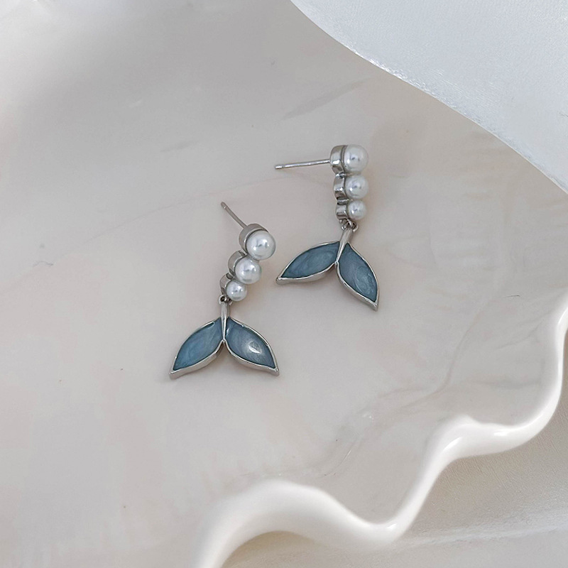 인어 진주 귀걸이