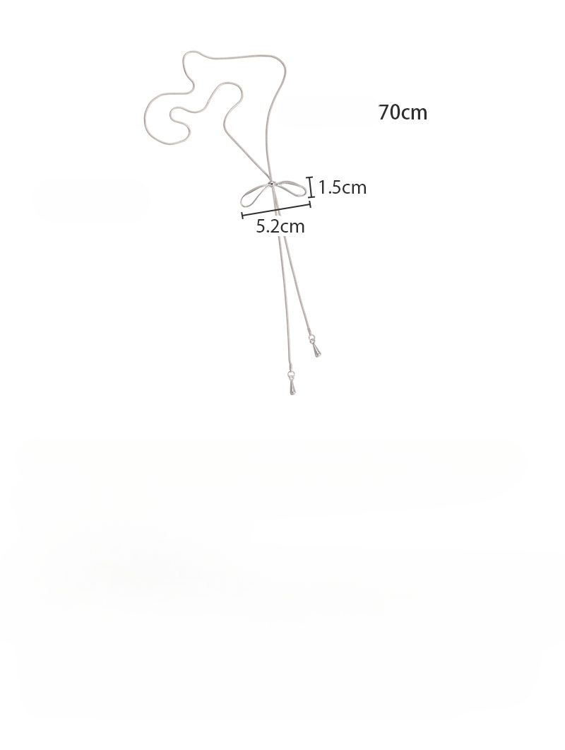 Срібне регульоване намисто з бантом