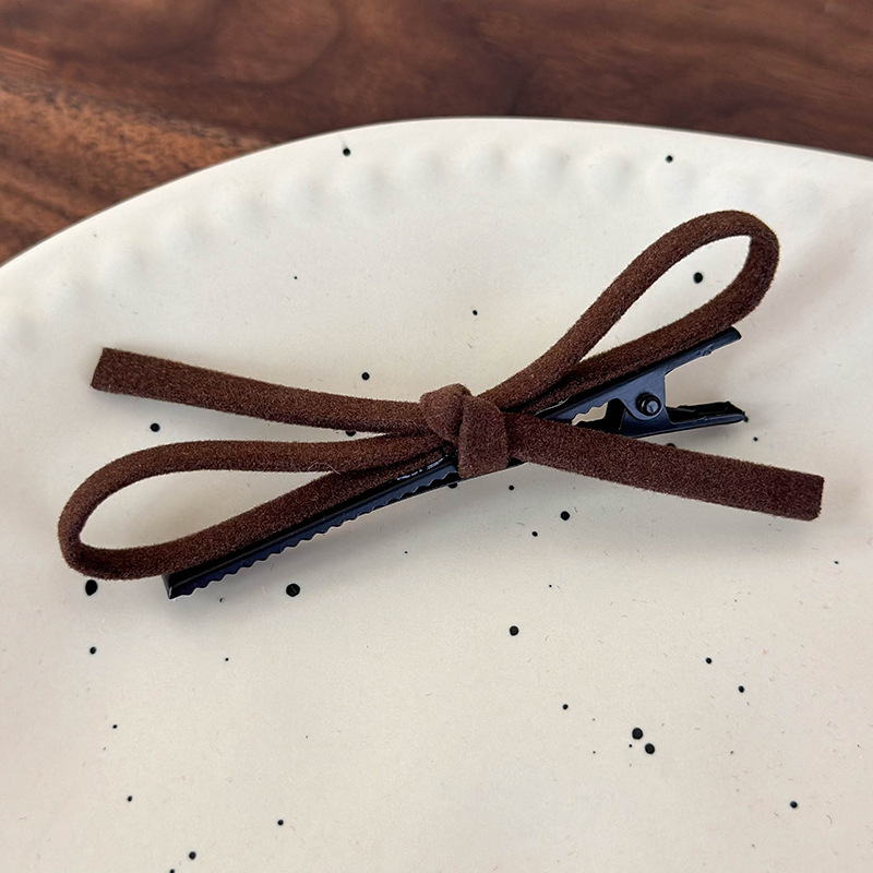 Suede Bow Hair Clip