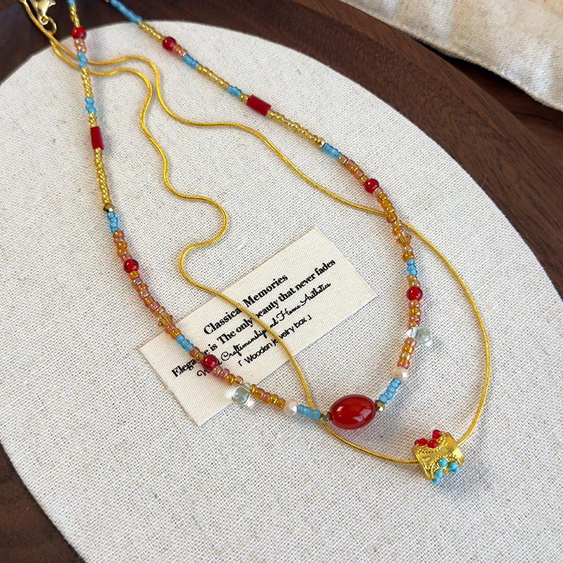 Двошарове Богемське Намисто з Намистинами