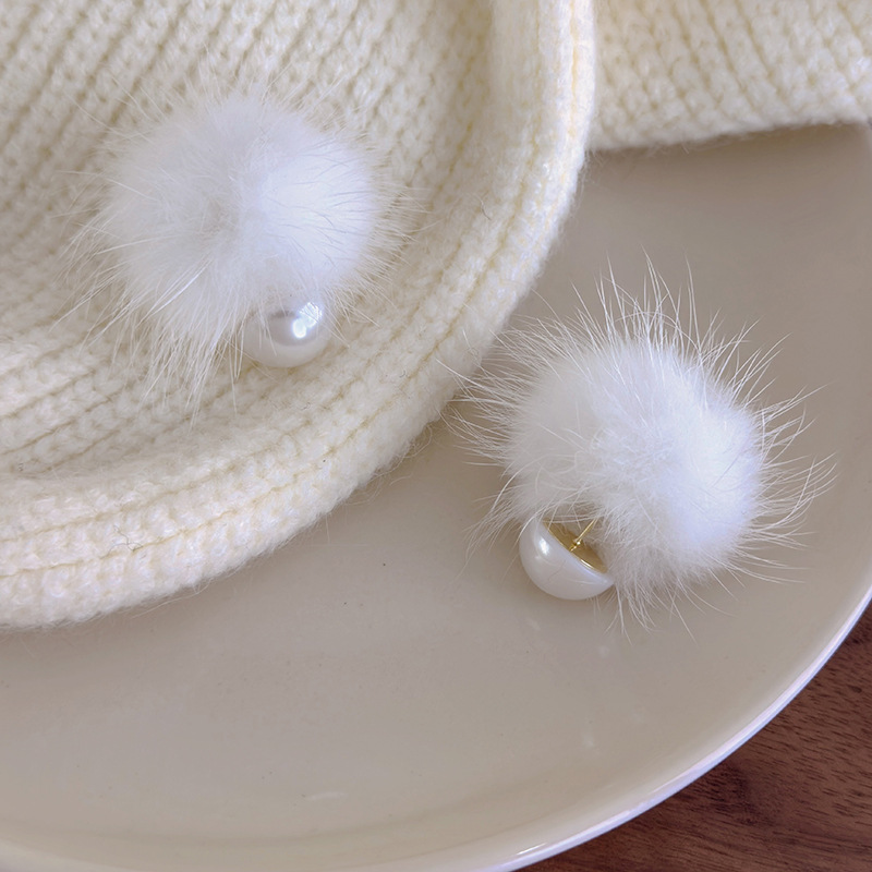 폼폼 펄 귀걸이