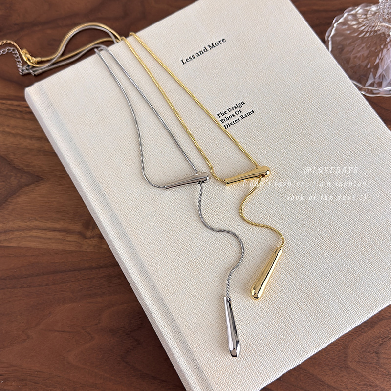 Мінімалістичний Намисто Зміїний Ланцюг з Підвіскою Краплею