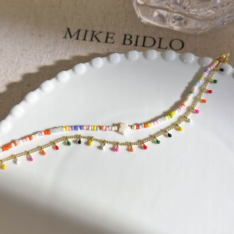 Διπλό στρώμα γυναικεία βραχιόλι με χάντρες