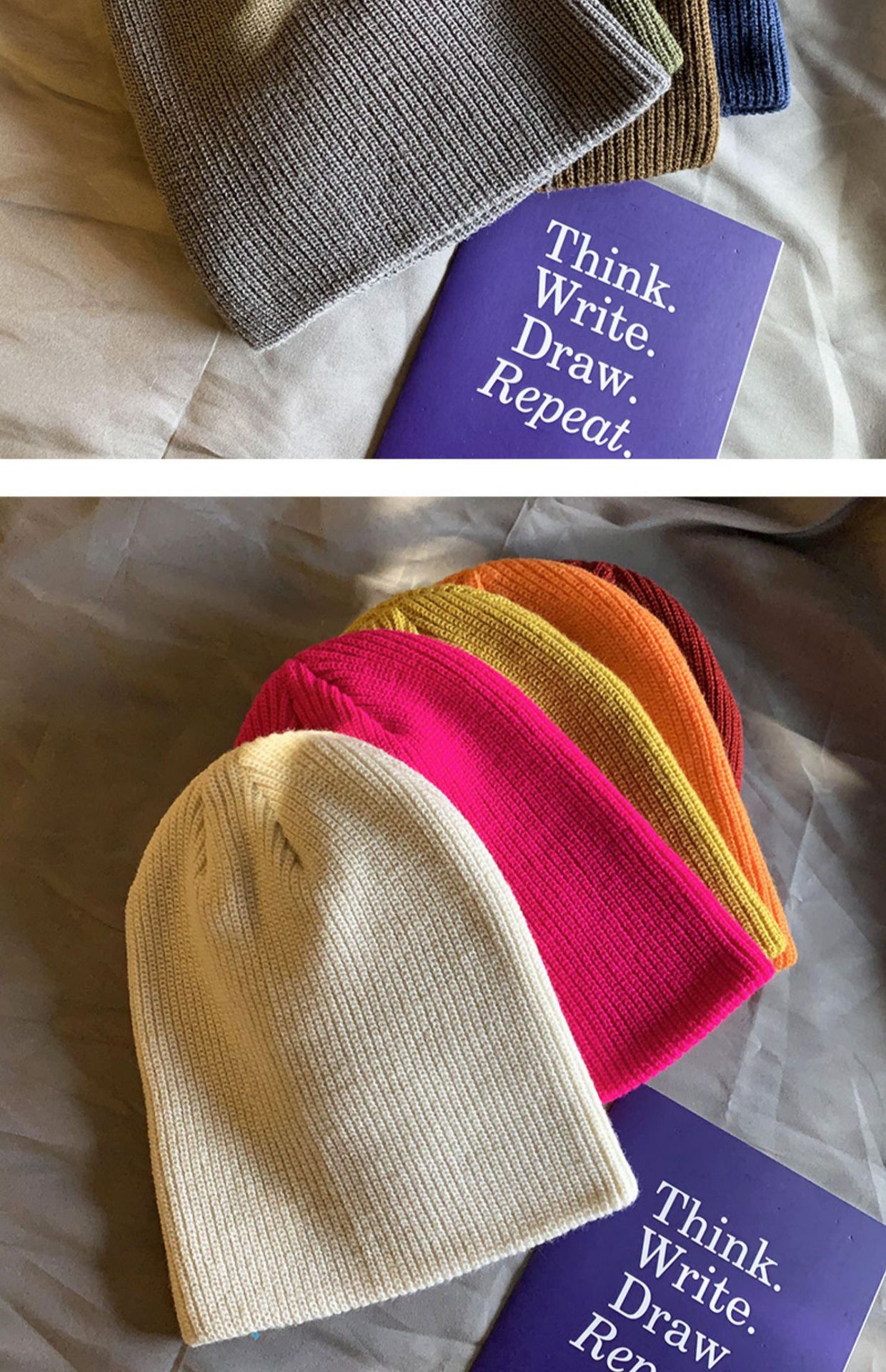 빈티지 두꺼운 니트 비니