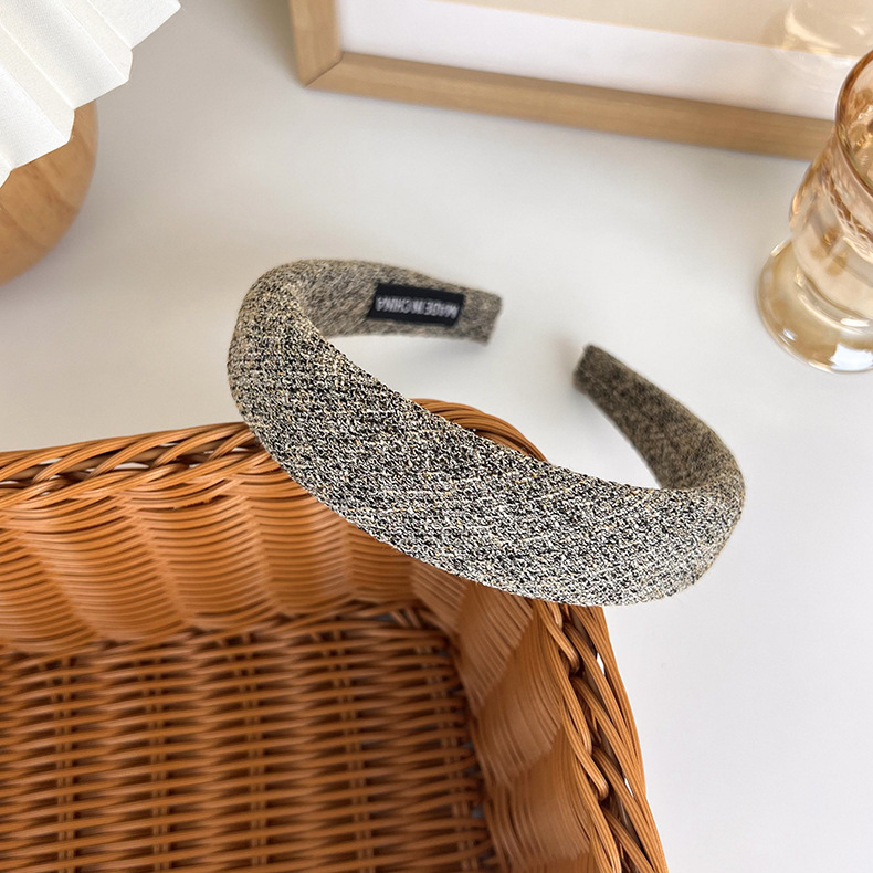 Bandă de Păr Vintage Tweed în Carouri