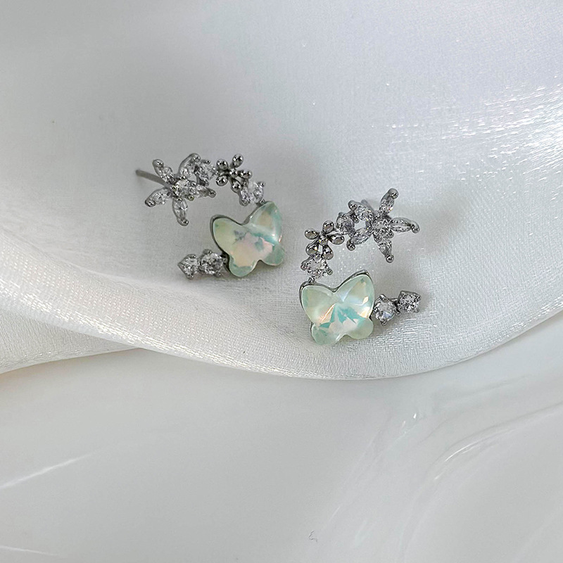 Boucles d'Oreille Papillon Florales