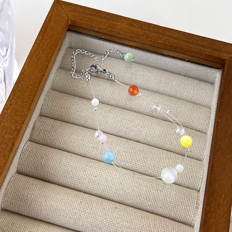 Bracciale con Pietra Occhio di Gatto e Perline