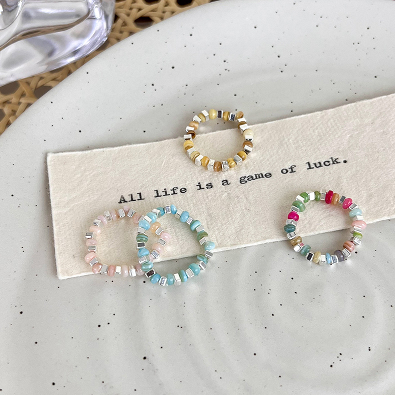 Beaded Elastic Cord Ring