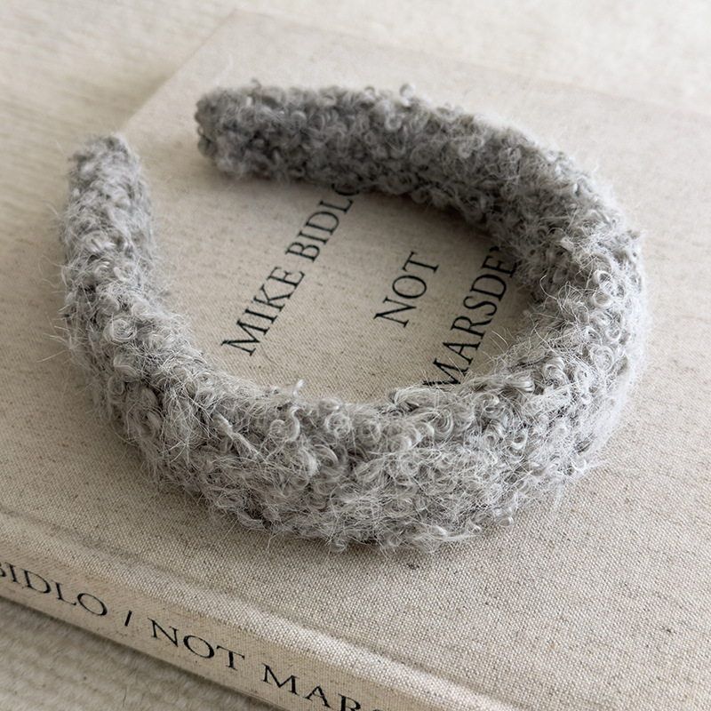 プラッシュラムウールワイドヘアバンド