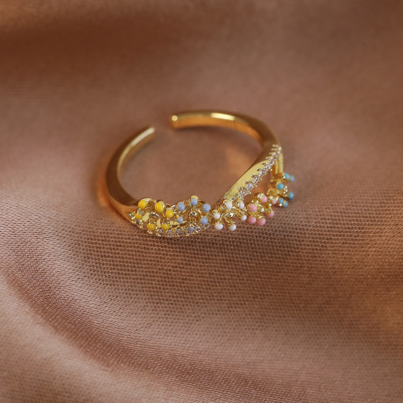 Cross Open Flower Ring