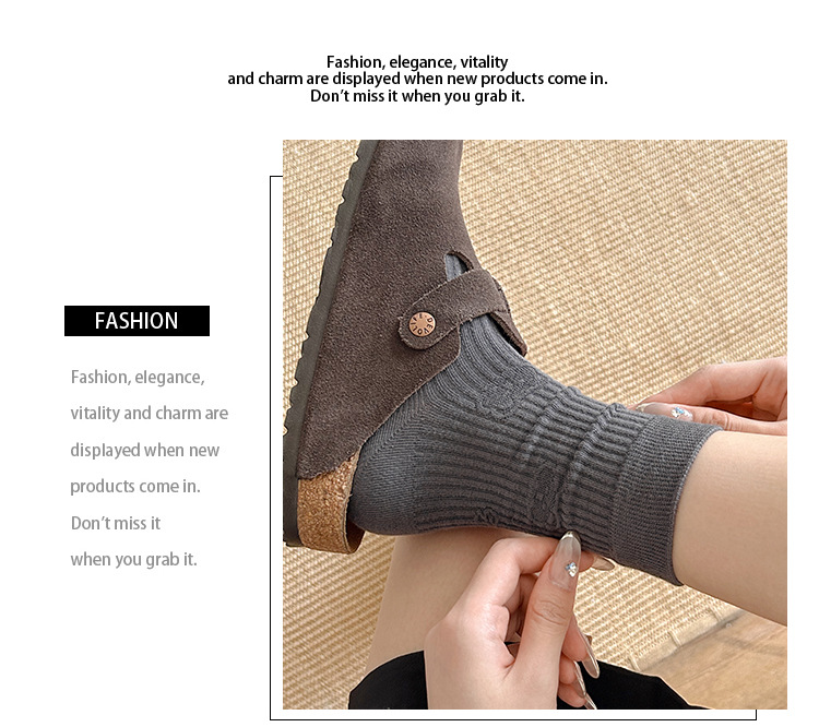 Meias de algodão até a panturrilha com padrão diamante