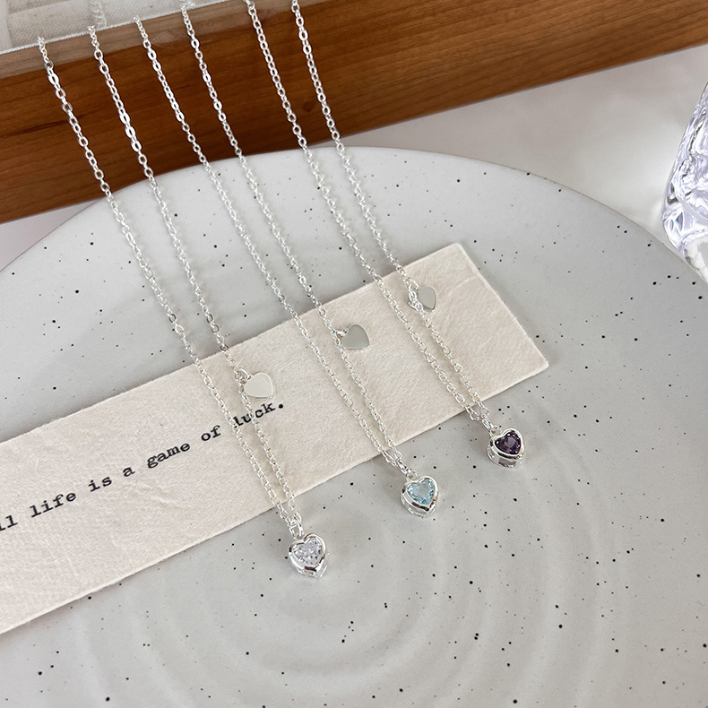 Намисто з Серцем з Кольоровим Цирконієм