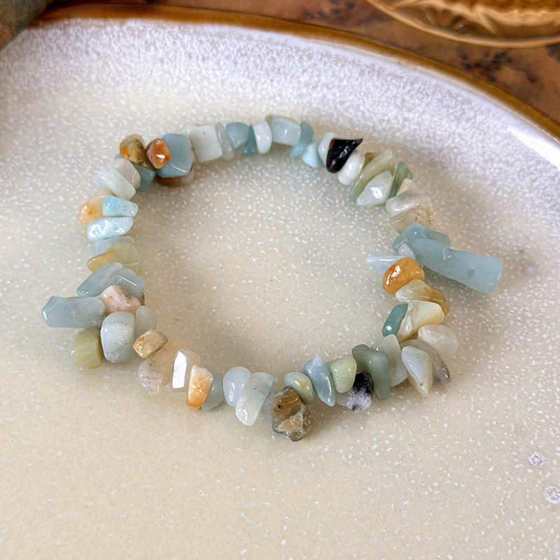 블루 크러쉬 스톤 비즈 브레이슬릿