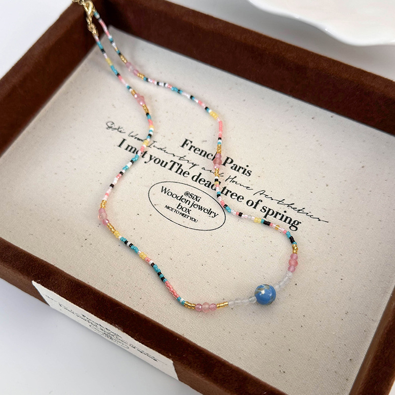 Багатошарове Намисто з Кольорових Натуральних Камінних Намистин