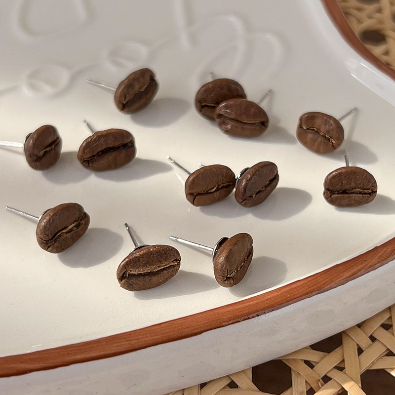 핸드메이드 커피빈 귀걸이