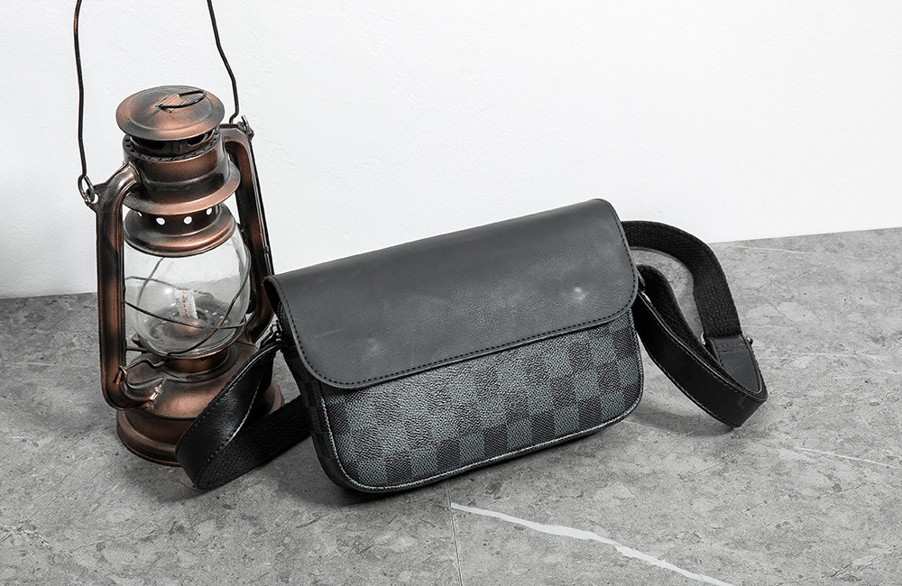 Men's Plaid Crossbody Bag