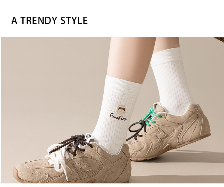 Meias Mid-Calf Bordadas Paris