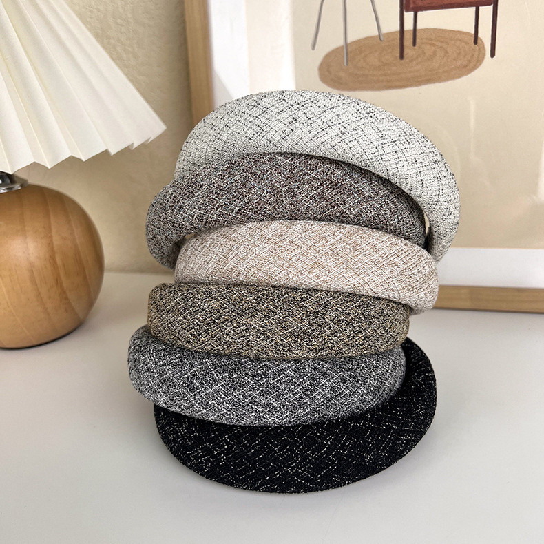 Bandă de Păr Vintage Tweed în Carouri