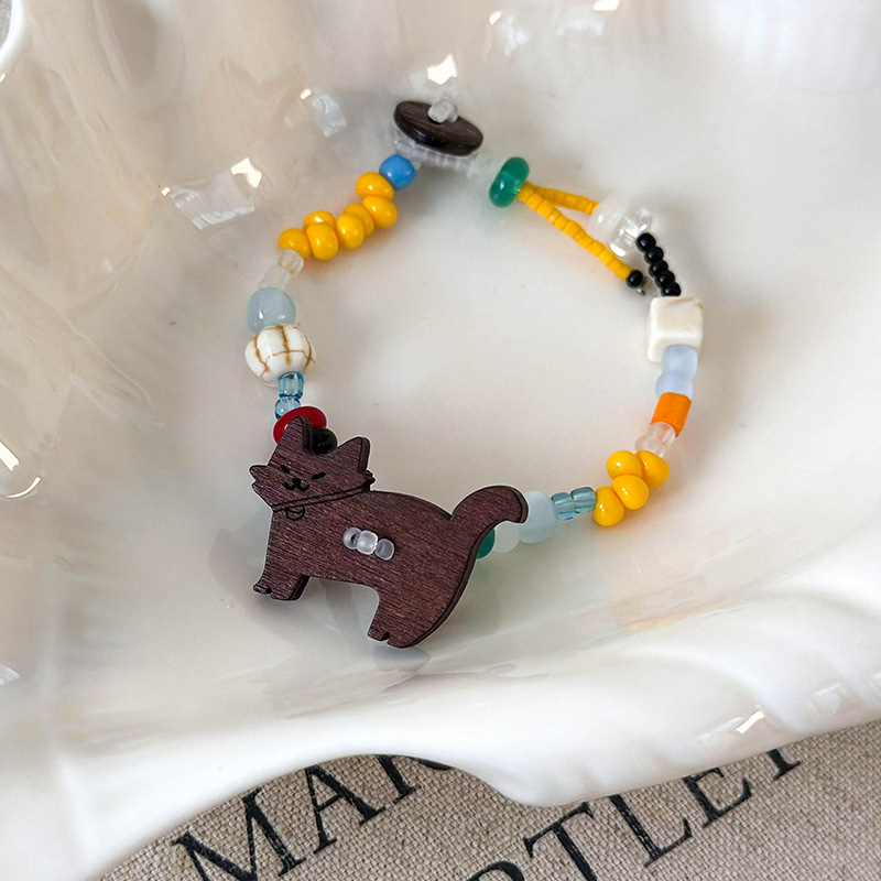 Bracelet Perles en Bois Chien