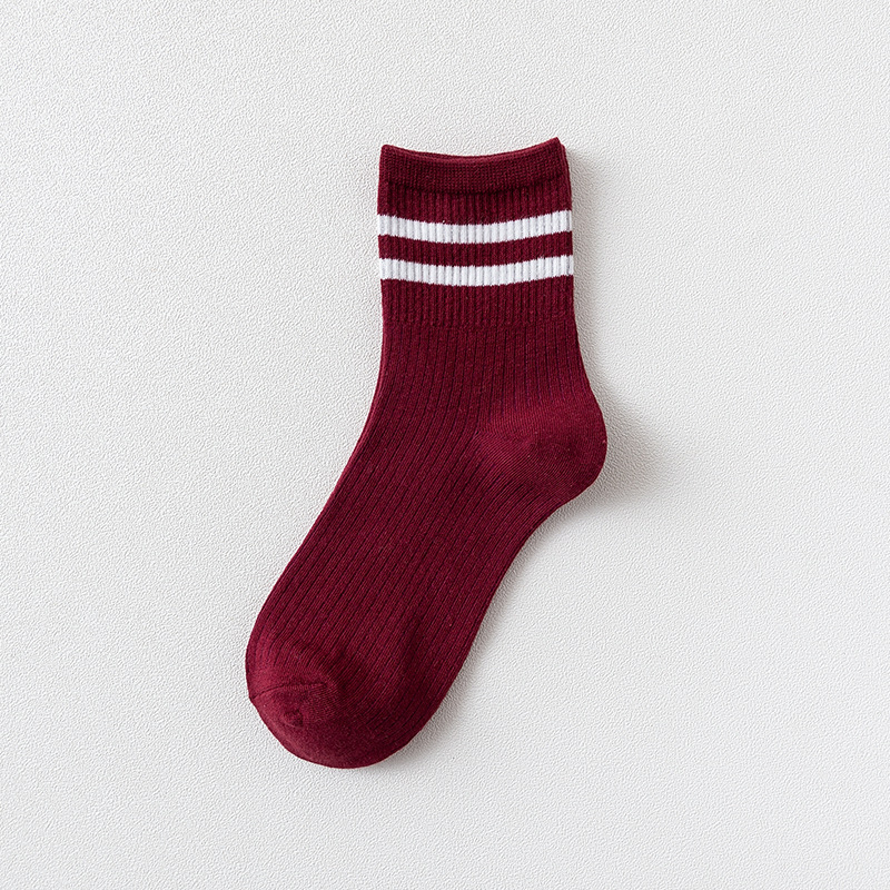 Женские Ребристые Носки с Двумя Полосками