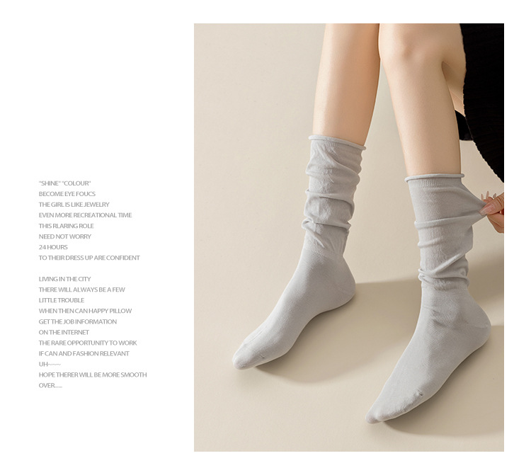 Meias Descaídas de Algodão Sem Costura