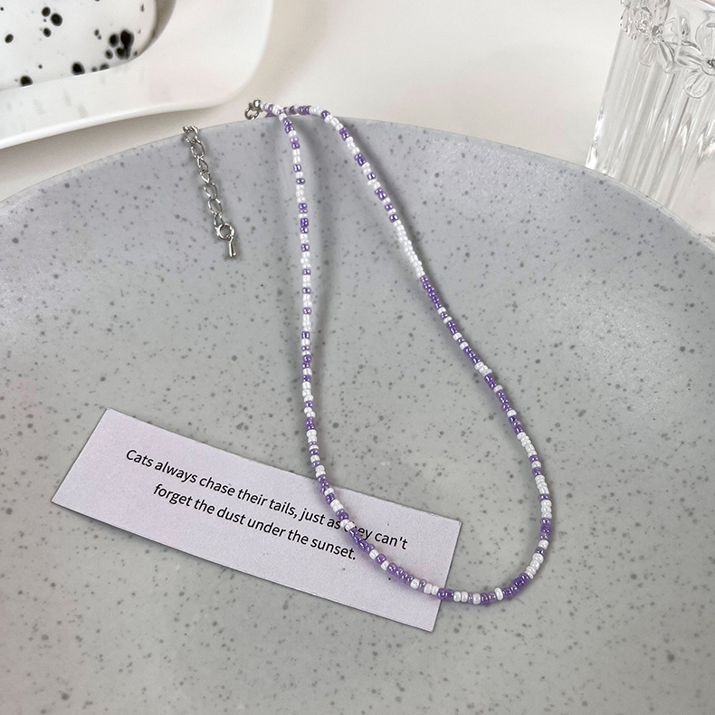 파스텔 컬러 비즈 펄 레이어드 네크리스