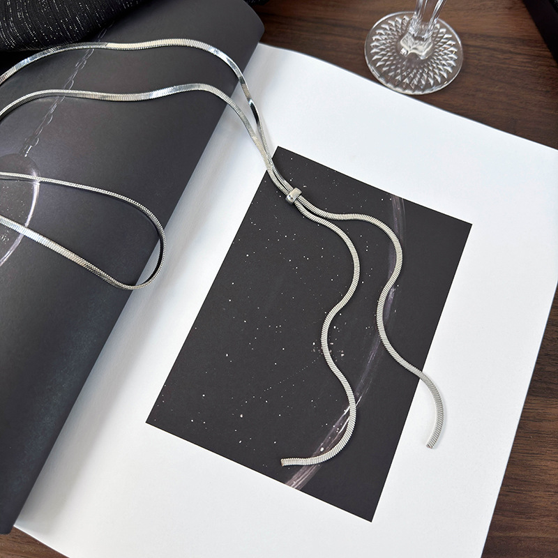 조절 가능한 롱 스네이크 체인 목걸이