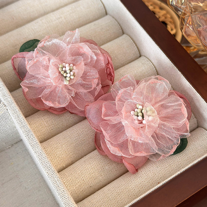 메쉬 플라워 이어링