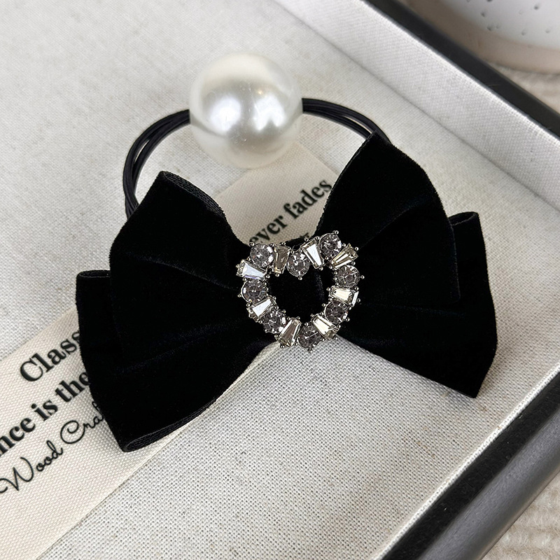 Cinta para Cabello con Lazo Retro de Terciopelo Negro