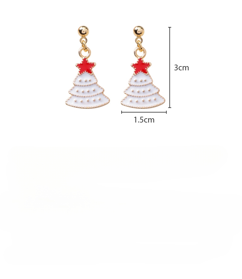 Сережки-гвоздики з ялинкою з емалі