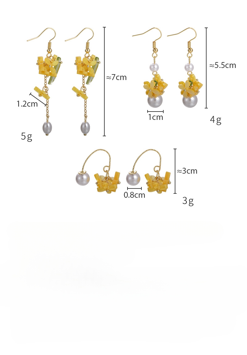 진주 술 플로럴 귀걸이