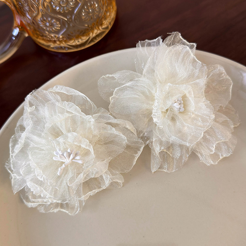 메쉬 플라워 이어링