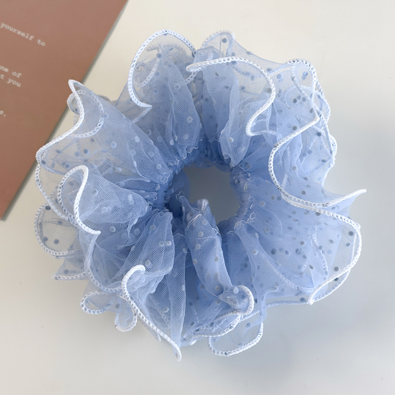 Siateczkowe Gumki do Włosów w Kropki z Falbankami