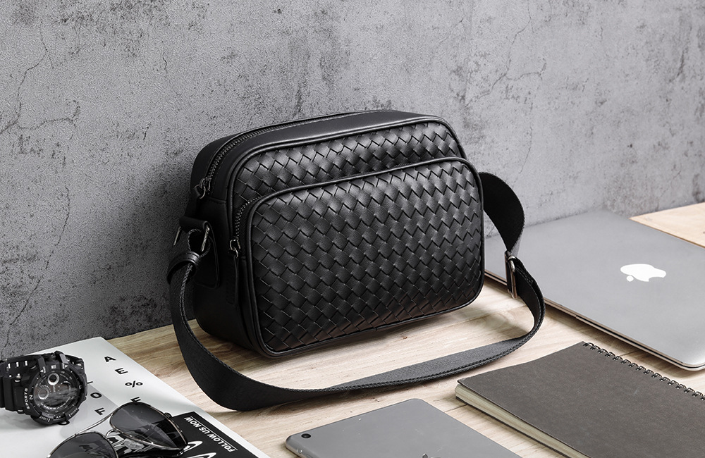 Túi đeo chéo da PU dệt nam