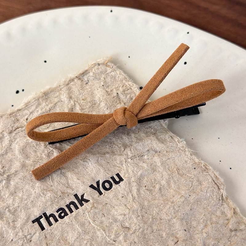 Suede Bow Hair Clip
