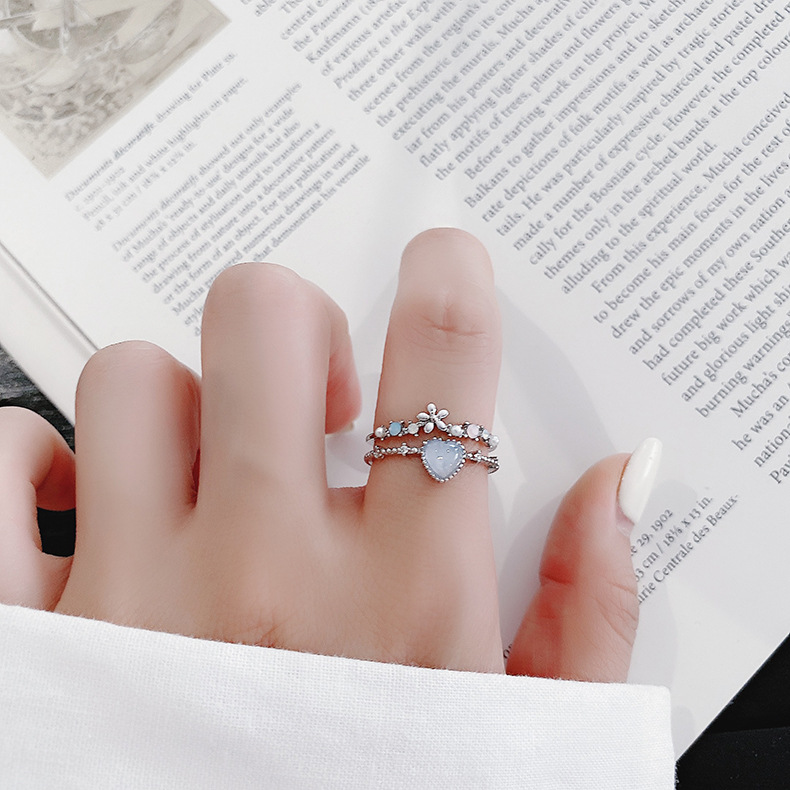 Floral Heart Open Ring